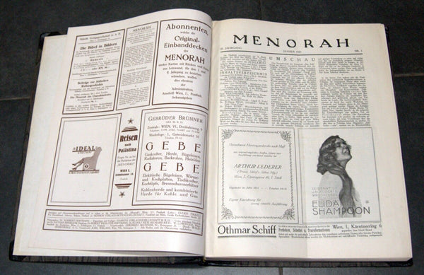 MENORAH Judaica Rare Illustrated Monthly for the Jewish Home 1925 12 Issues