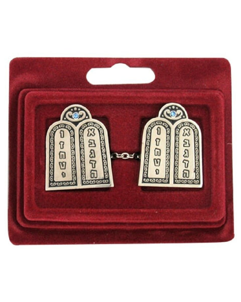 Tallit Talis Clips Prayer Shawl Luchot Habrit Tables of Covenant Inlaid Judaica