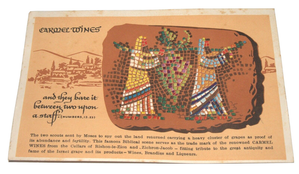 Vintage Carmel Winery NY Branch Advertising Postcard Judaica Israel Early 1960's
