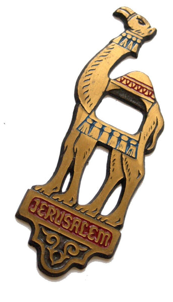 Vintage Large Camel Bottle Opener Israel Bronze Collectible Jerusalem 1960's
