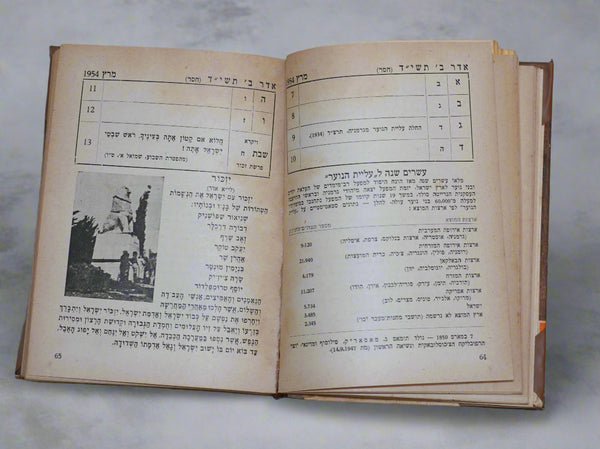 1954 Israel Hebrew Moladeti Yearly Illustrated Photo Book Herzl Memorial Vintage