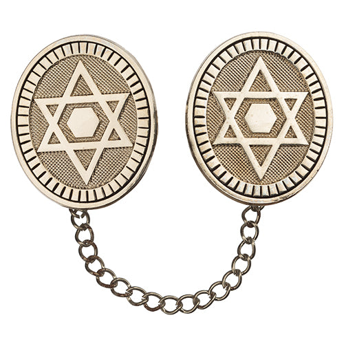 Tallit Talis Clips Prayer Shawl Holder Oval Magen David Engraved Judaica Israel