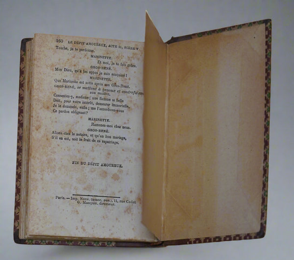 Antique Book Théâtre de Molière Le Tartuffe, Le Dépit Amoureux 1881 Paris