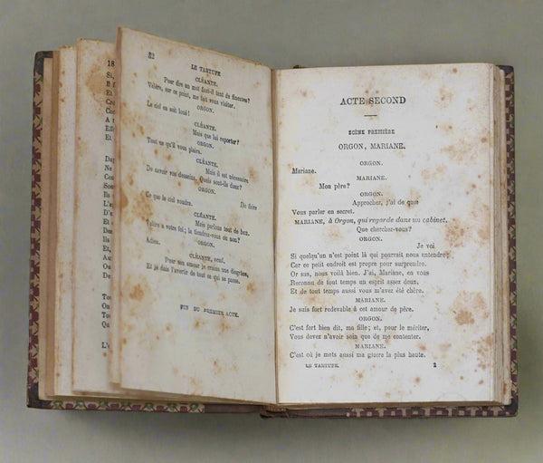 Antique Book Théâtre de Molière Le Tartuffe, Le Dépit Amoureux 1881 Paris