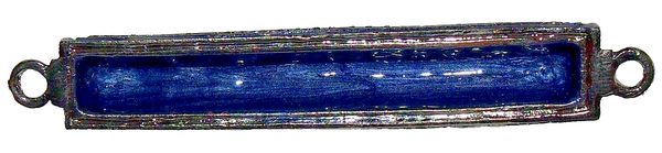Blue Enamel Judaica Mezuzah Case Stone Inlaid Decorated Jeweled Crystals 7 cm