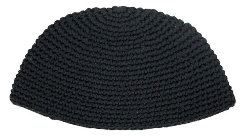 Frik Kippah Yarmulke Yamaka Black Crochet Knit Judaism Israel 21 cm Judaica