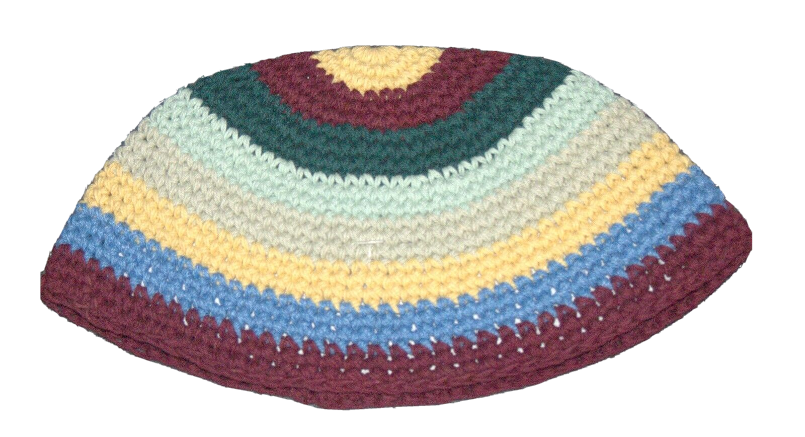 Frik Kippah Yarmulke Yamaka Crochet Colorful 100% Cotton Striped Israel 22 cm