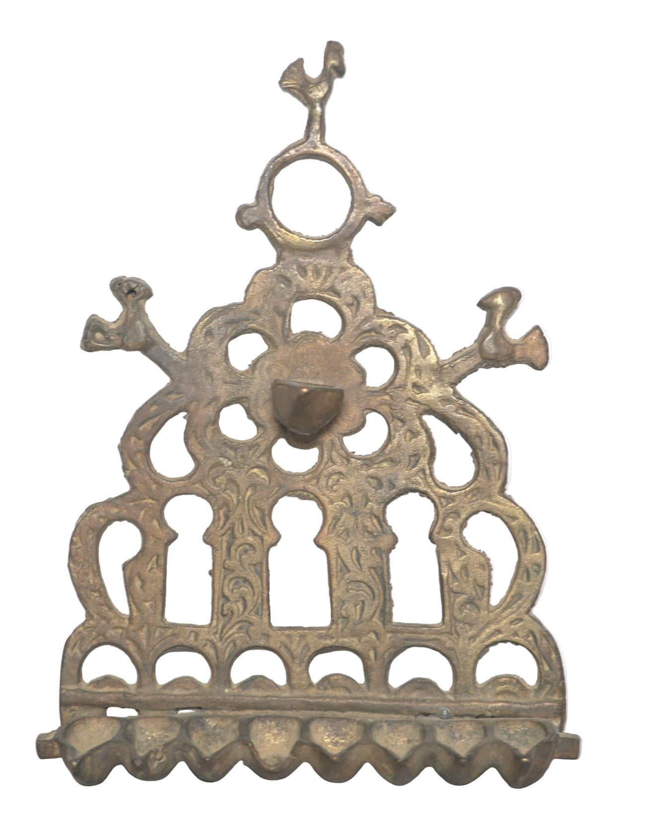 Hanukkah Oil Menorah Bronze North Africa Bird Ornament Decorations Wall Hang