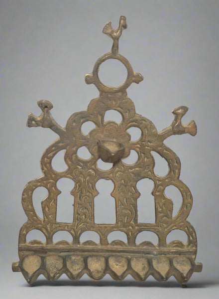 Hanukkah Oil Menorah Bronze North Africa Bird Ornament Decorations Wall Hang