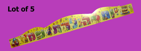5 X Mazal Tov Happy Birthday Crown Children Kids Party Israel Judaica Hebrew
