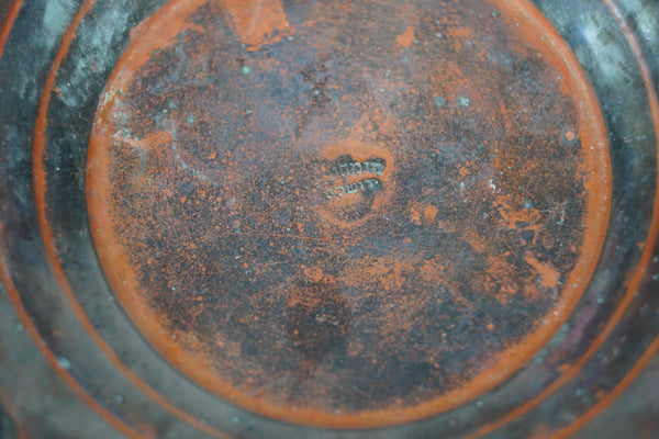 Judaica Israel Vintage Copper Plate Tray Rebecca & Eliezer Wall Hang Signed