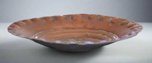 Judaica Israel Vintage Copper Plate Tray Rebecca & Eliezer Wall Hang Signed
