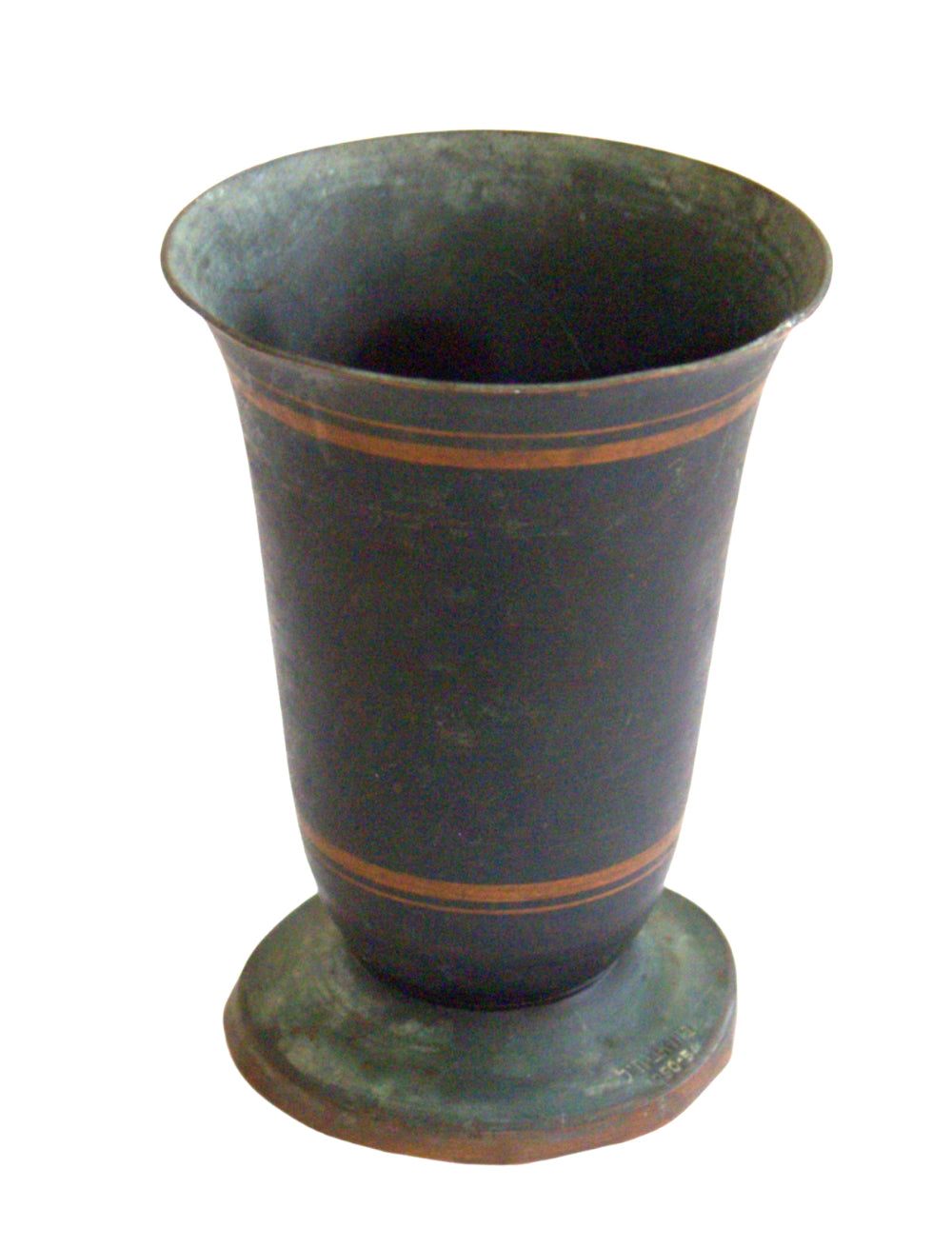 Judaica Israel Vintage Kiddush Copper Cup Goblet Signed Bier Avihail 1950's
