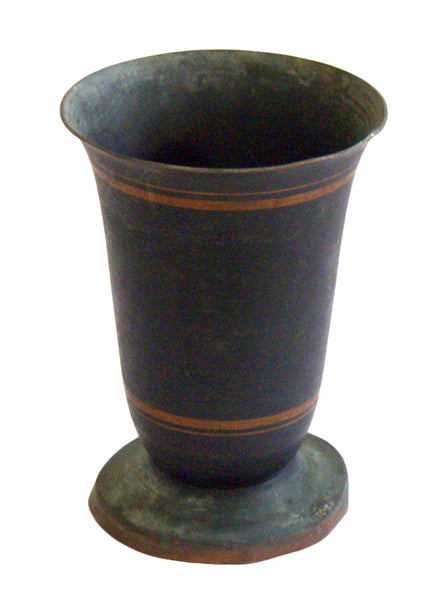 Judaica Israel Vintage Kiddush Copper Cup Goblet Signed Bier Avihail 1950's