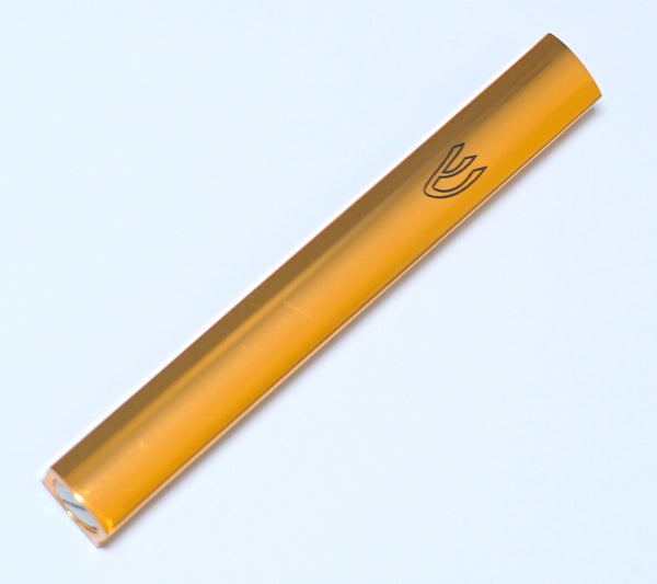 Judaica Mezuzah Case Gold Aluminum Closed Back Semi Round 10 cm Israel