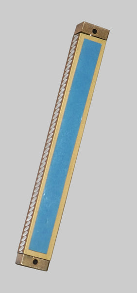 Judaica Mezuzah Case Gold Silver Lentil Metal Shadai 12 cm Closed Back Israel