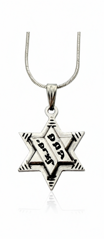 Judaica Shema Israel Rhodium Magen David Star Pendant & Necklace Kabbalah