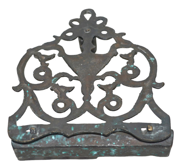 Judaica Vintage Salonika Style Bronze Cast Hanukkah Oil Menorah "Ner Mitzvah" Mid-20th Century