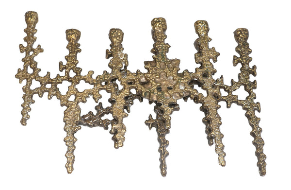 Judaica Vintage Hanukkah Candle Menorah 1973 Israel 25th Anniversary Foldable