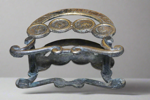 Judaica Vintage Israel Brass Napkin Holder Letter Rack Biblical Symbols 1960's