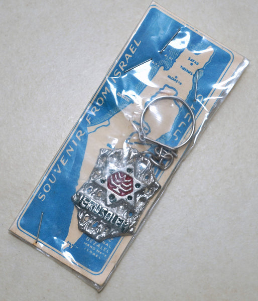 Lot of 4 Vintage 1960's Bezalel Rare Metal Key Charm Holder Israel Judaica Jerusalem