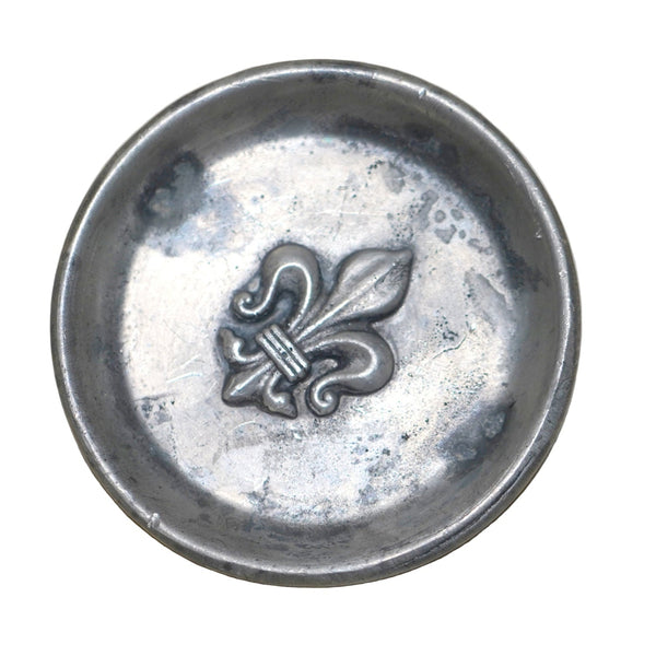 Lot of 4 Vintage French Pewter Fleur Du Lis Trinket Tray Etains Du Lac Annecy