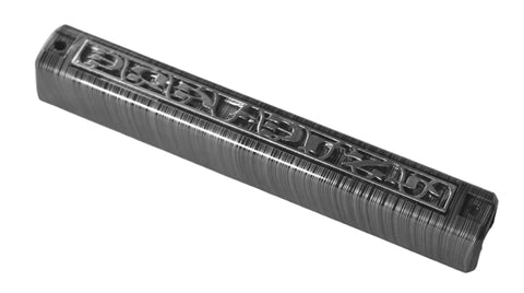 Mezuzah Case Plastic Front Metal Panel Shema Israel 12 cm Closed Back Judaica
