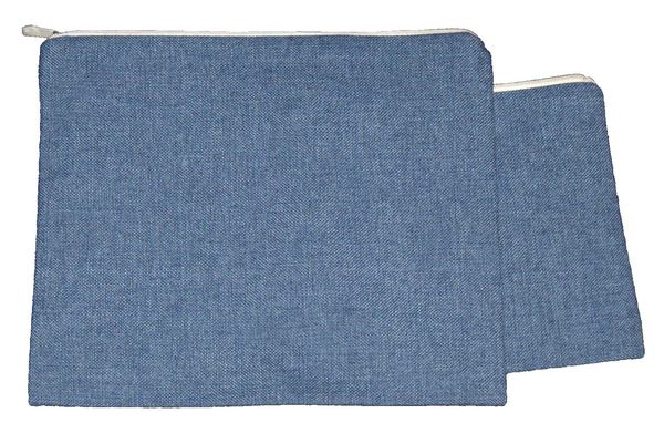 Tallit Tefillin Bag Case Set Blue Linen Scroll Applique Embroidery Judaica