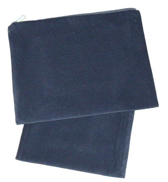 Tallit Tefillin Bag Case Set Plush Velvet Dark Blue Silver Embroidery Applique