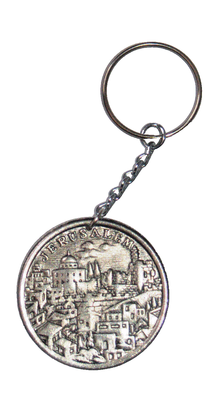 Vintage 1960's Key Chain Holder Israel Souvenir Jerusalem Haogen Original Pack