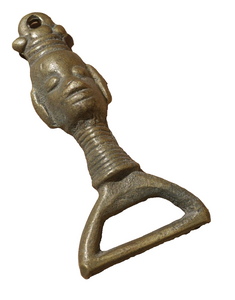 Vintage Brass Bottle Opener Ethnic Figure Head Long Neck