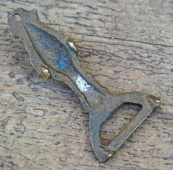 Vintage Brass Bottle Opener Ethnic Figure Head Long Neck