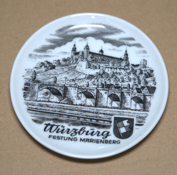 Vintage Porcelain Collector Plate Coaster Wurzburg Festung Marienberg Germany