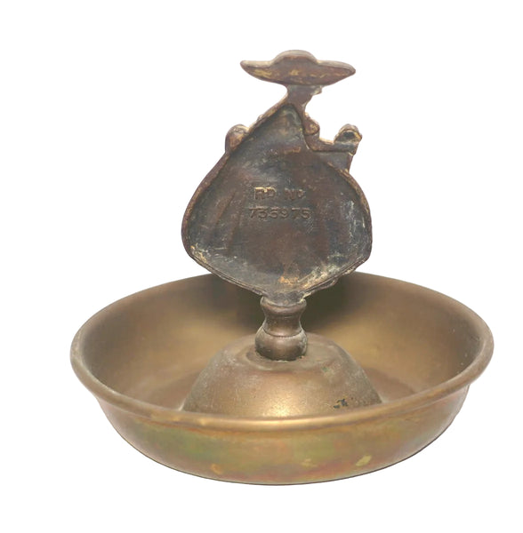 Vintage 1930s British Brass Trinket Tray Crinoline Lady Figurine RD 755975