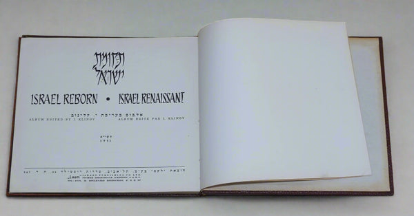 Vintage 1951 Book Israel Reborn Illustrated Hebrew English French Judaica