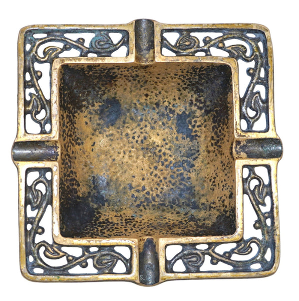 Vintage Bronze Hammered Ashtray Dayagi Signed Numbered 1950's Israel