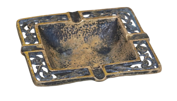 Vintage Bronze Hammered Ashtray Dayagi Signed Numbered 1950's Israel