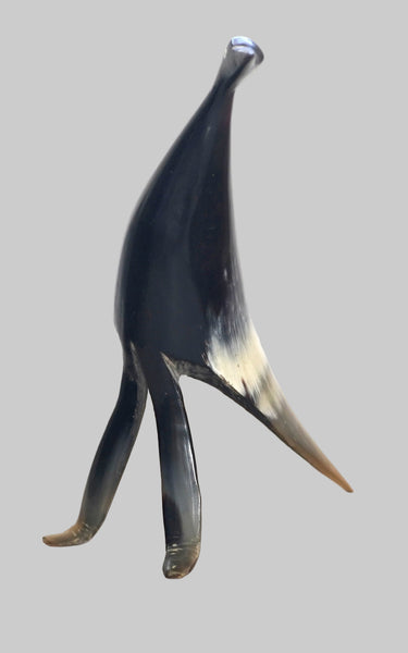 Vintage Hand Carved Horn Bird Stork Sculpture Figurine Modernist Design
