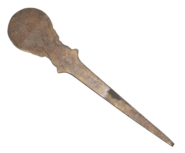 Vintage Israel Judaica Letter Opener 7 Branch Menorah Jerusalem Bronze 1960's