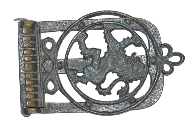 Vintage Judaica Bronze Notepad Holder Jerusalem Lion City symbol Israel 1950's
