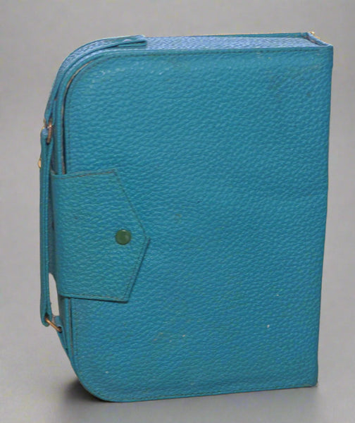 Vintage Ladies Grooming Vanity Toiletry Travel Luxury Set 1950s-60s Israel Blue