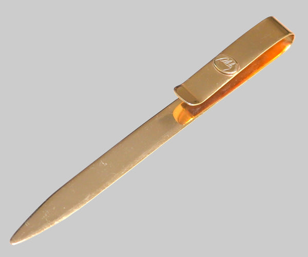 Vintage Metal Letter Opener Gold Tone Signed Aldo 1970's