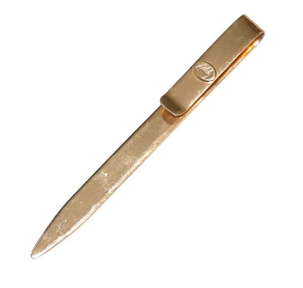 Vintage Metal Letter Opener Gold Tone Signed Aldo 1970's
