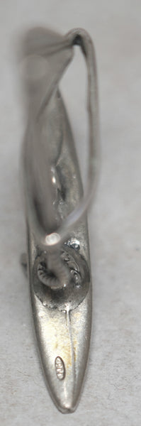 Vintage Silver 800 Miniature Sailboat Windsurf Tie Scarf Brooch Figurine Italy