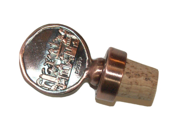 Judaica Bottle Cork Stopper Jerusalem Old City Relief Israel Amulet Charm Copper