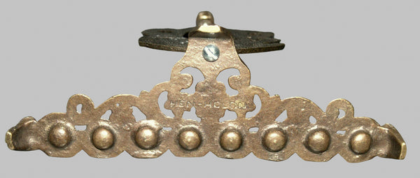 Judaica Menorah Hanukkah Vintage Israel Brass Enamel Hen Holon Signed Shalom
