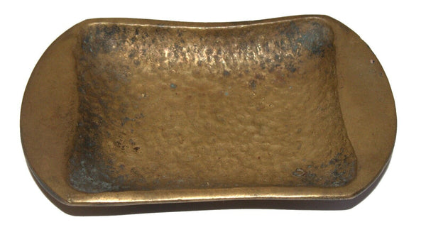 Small Hammered Vintage Bronze Ashtray Israel 1960's