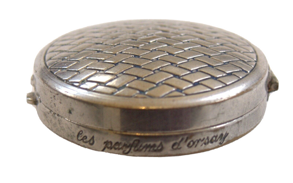 Vintage les parfums d'orsay Round Face Powder Vanity Compact Metal Case Box