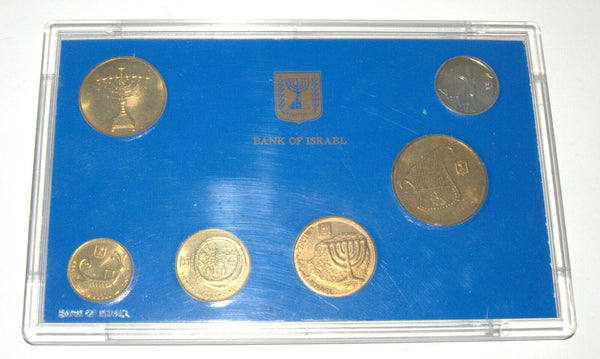 1988 Hanukkah 5 Coin Set Israel Official Circulated w Case Bank of Israel