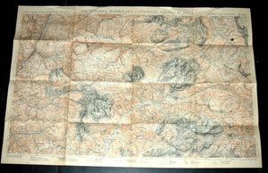 Antique 1930's Italy Map TCI Carta Italia Val Gardena Cantinaccio Marmolada